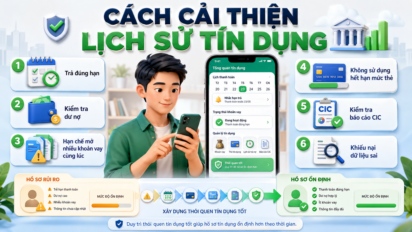 Các bước cải thiện điểm CIC và lịch sử tín dụng