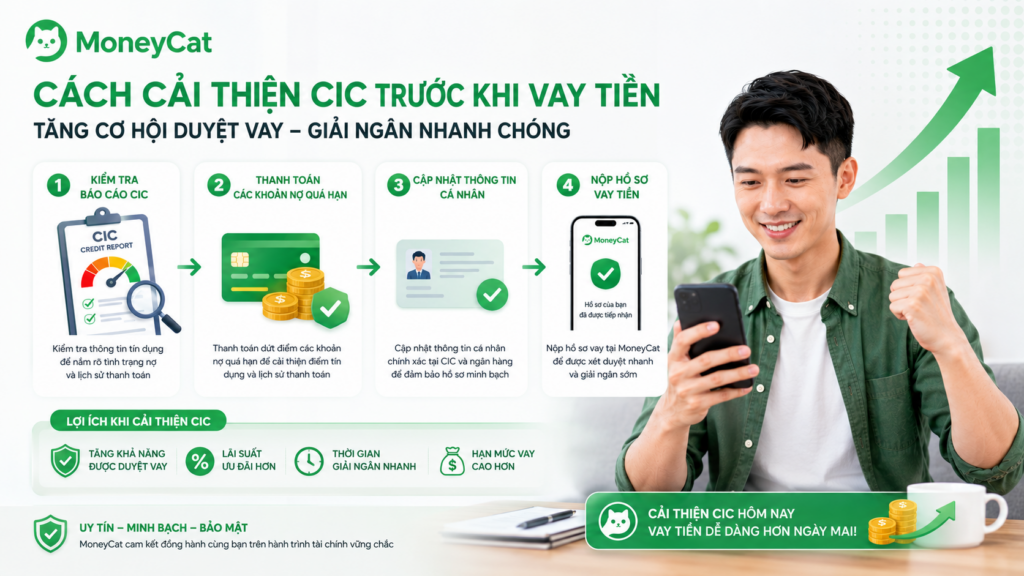 Cách tăng tỷ lệ được duyệt hồ sơ vay MoneyCat
