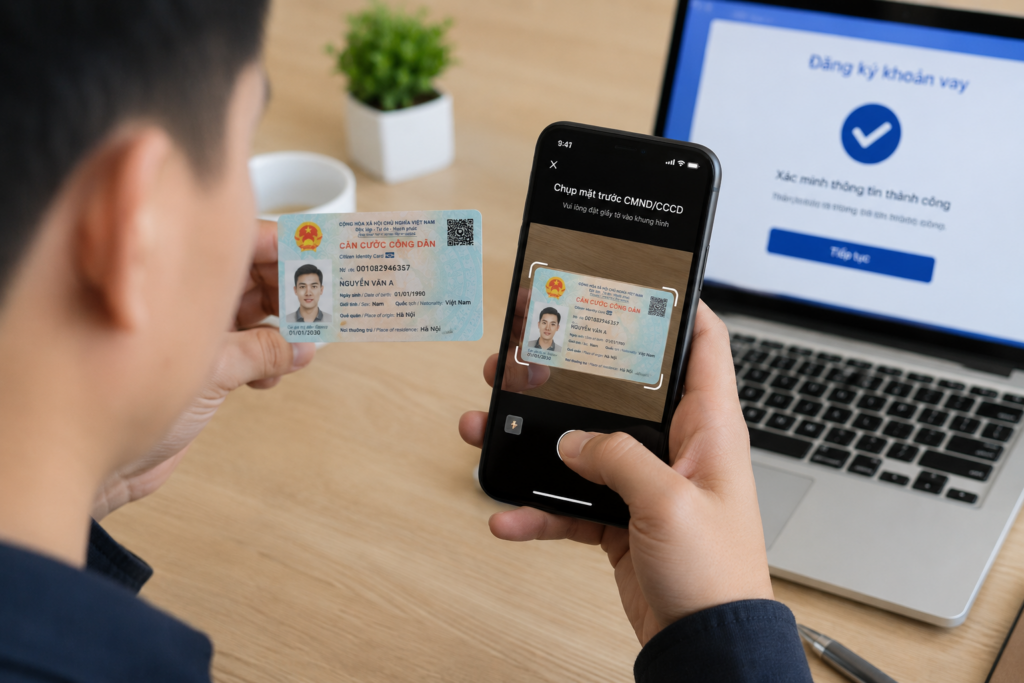 Quy trình vay tiền online đơn giản chỉ với CMND hoặc CCCD.