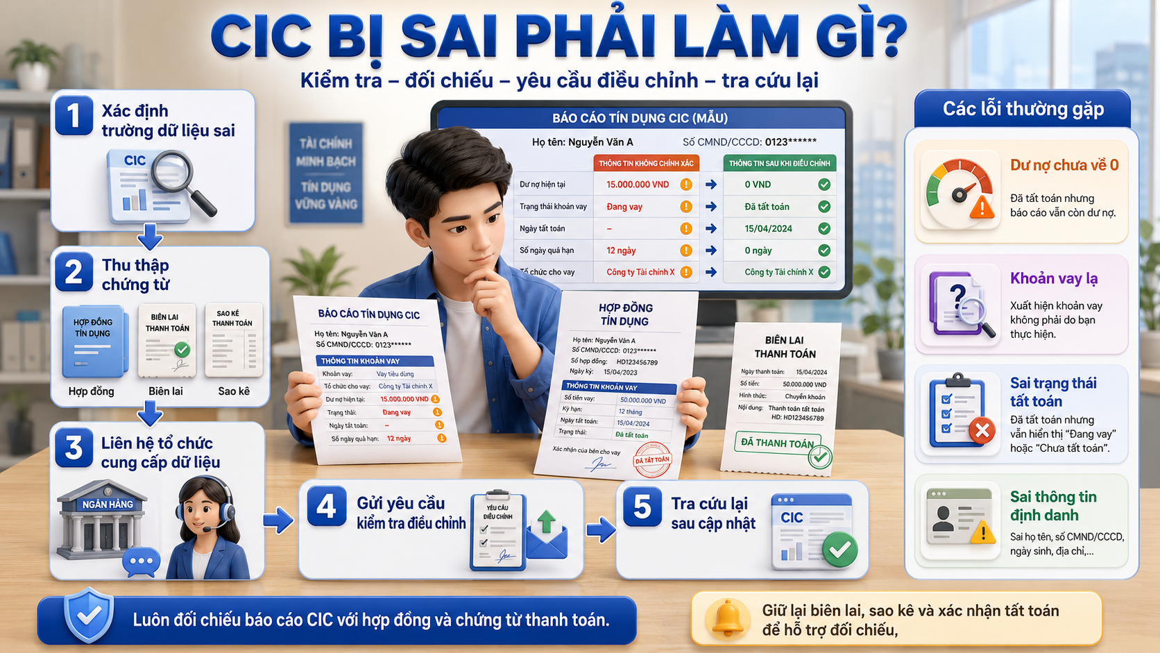 Các bước xử lý khi thông tin CIC bị sai