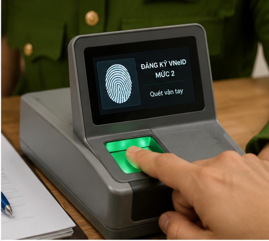 Đăng ký VNeID mức 2 tại cơ quan công an với xác thực vân tay và khuôn mặt